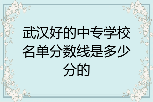 武汉好的中专学校名单分数线是多少分的
