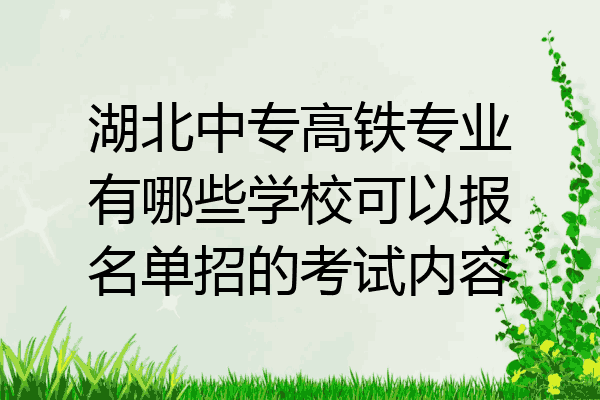 湖北中专高铁专业有哪些学校可以报名单招的考试内容