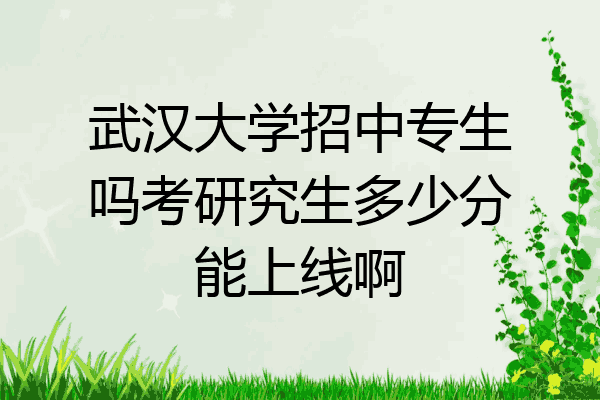 武汉大学招中专生吗考研究生多少分能上线啊
