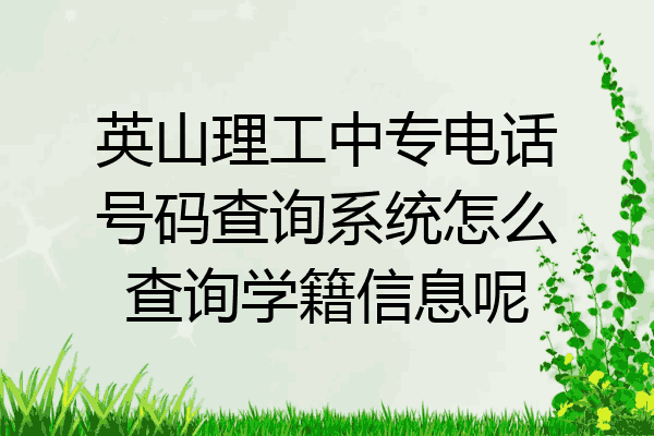 英山理工中专电话号码查询系统怎么查询学籍信息呢