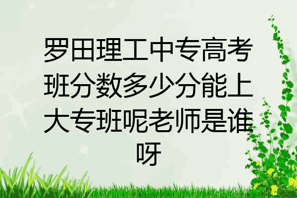 罗田理工中专高考班分数多少分能上大专班呢老师是谁呀