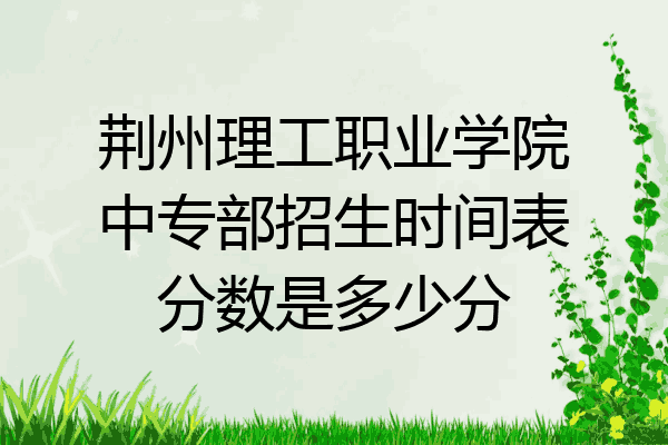 荆州理工职业学院中专部招生时间表分数是多少分