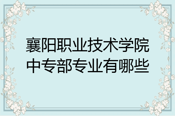 襄阳职业技术学院中专部专业有哪些