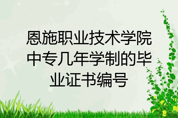 恩施职业技术学院中专几年学制的毕业证书编号