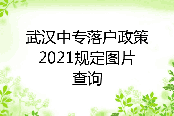 武汉中专落户政策2021规定图片查询
