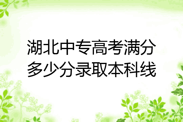 湖北中专高考满分多少分录取本科线
