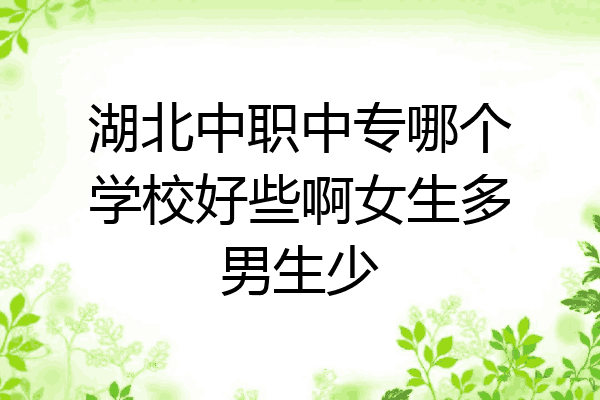 湖北中职中专哪个学校好些啊女生多男生少