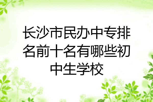 长沙市民办中专排名前十名有哪些初中生学校