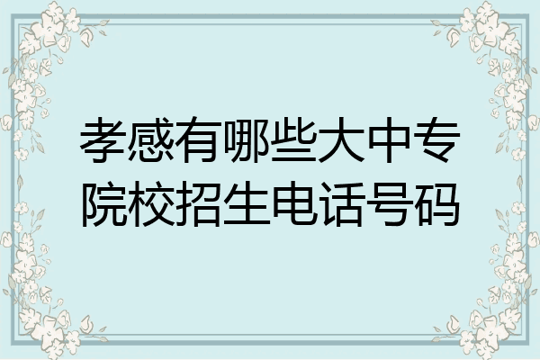 孝感有哪些大中专院校招生电话号码