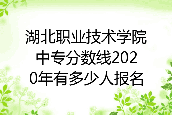 湖北职业技术学院中专分数线2020年有多少人报名