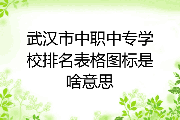 武汉市中职中专学校排名表格图标是啥意思