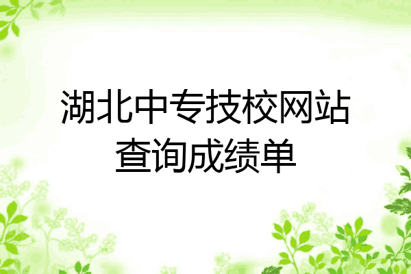 湖北中专技校网站查询成绩单