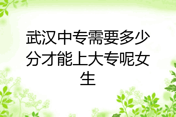 武汉中专需要多少分才能上大专呢女生
