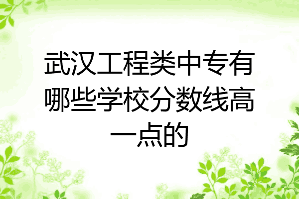 武汉工程类中专有哪些学校分数线高一点的