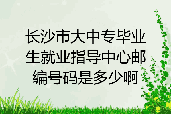长沙市大中专毕业生就业指导中心邮编号码是多少啊