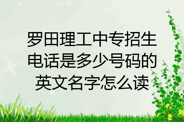 罗田理工中专招生电话是多少号码的英文名字怎么读
