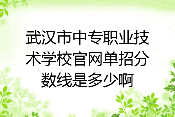 武汉市中专职业技术学校官网单招分数线是多少啊