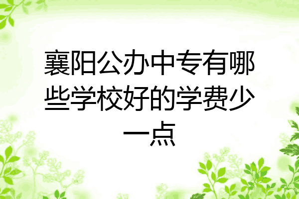 襄阳公办中专有哪些学校好的学费少一点