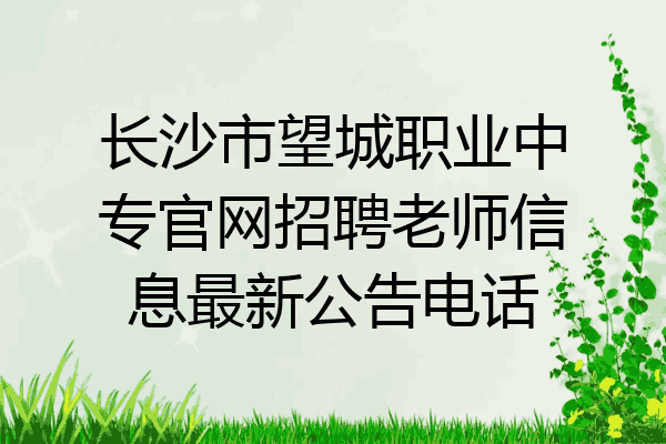 长沙市望城职业中专官网招聘老师信息最新公告电话