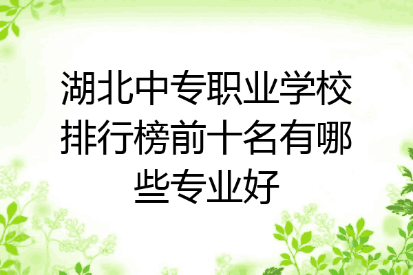 湖北中专职业学校排行榜前十名有哪些专业好