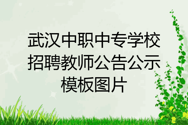武汉中职中专学校招聘教师公告公示模板图片