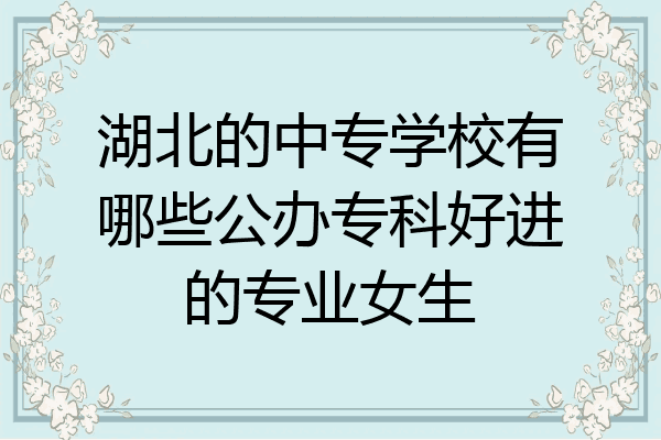 湖北的中专学校有哪些公办专科好进的专业女生