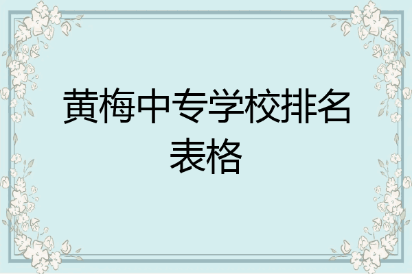 黄梅中专学校排名表格