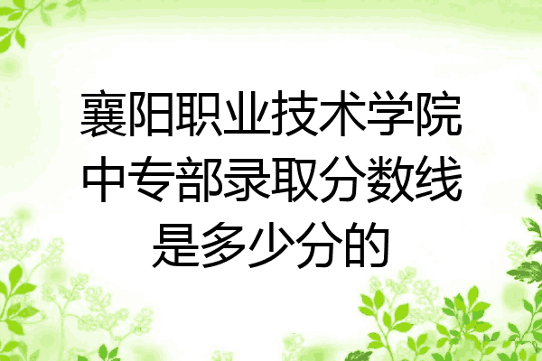 襄阳职业技术学院中专部录取分数线是多少分的