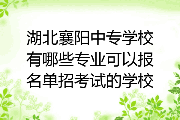 湖北襄阳中专学校有哪些专业可以报名单招考试的学校