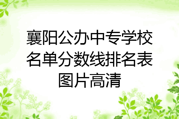襄阳公办中专学校名单分数线排名表图片高清