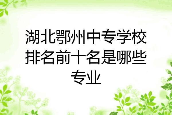 湖北鄂州中专学校排名前十名是哪些专业