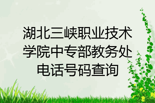 湖北三峡职业技术学院中专部教务处电话号码查询