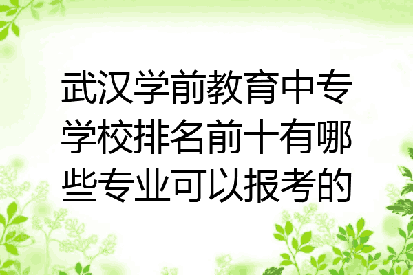 武汉学前教育中专学校排名前十有哪些专业可以报考的