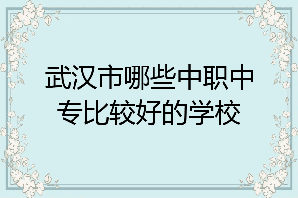 武汉市哪些中职中专比较好的学校