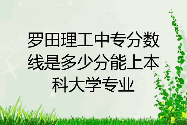 罗田理工中专分数线是多少分能上本科大学专业