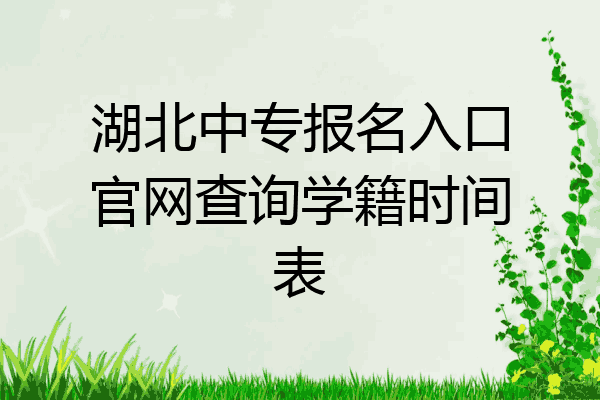 湖北中专报名入口官网查询学籍时间表