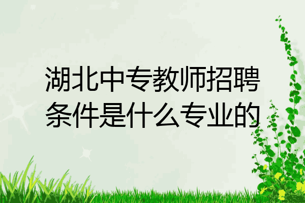 湖北中专教师招聘条件是什么专业的