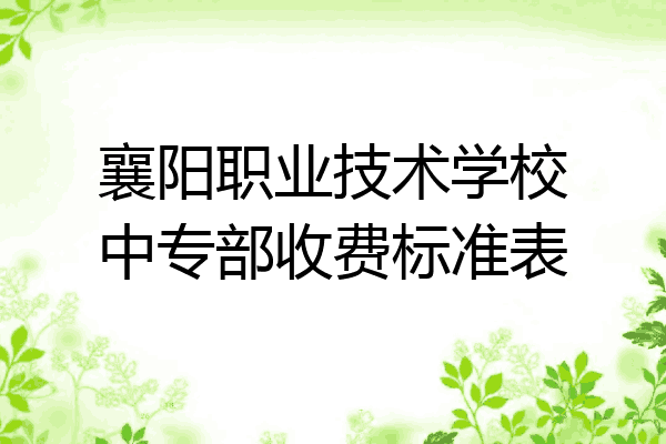 襄阳职业技术学校中专部收费标准表