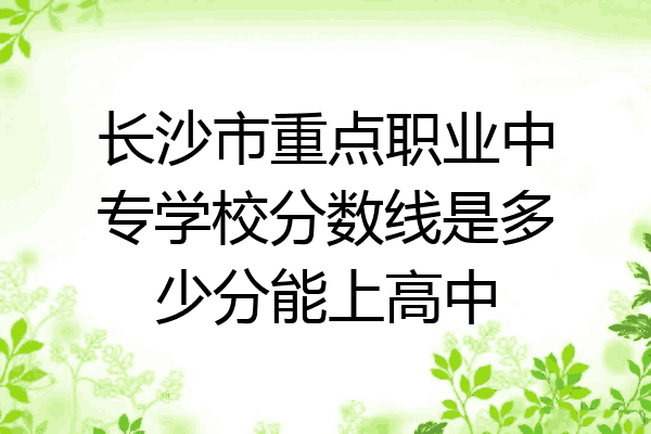长沙市重点职业中专学校分数线是多少分能上高中