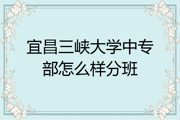 宜昌三峡大学中专部怎么样分班