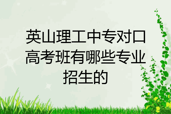 英山理工中专对口高考班有哪些专业招生的