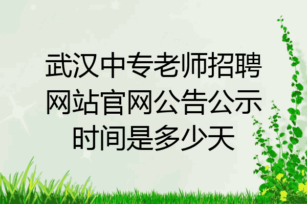 武汉中专老师招聘网站官网公告公示时间是多少天