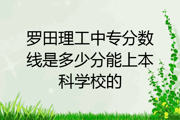 罗田理工中专分数线是多少分能上本科学校的