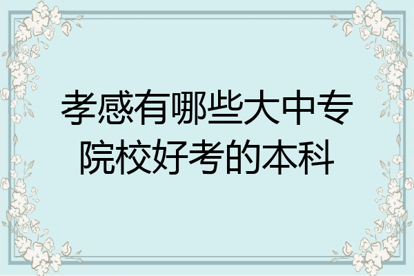 孝感有哪些大中专院校好考的本科
