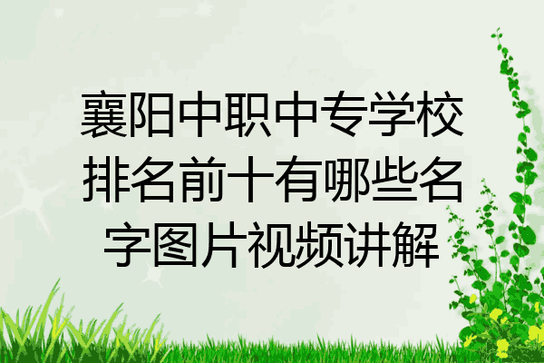 襄阳中职中专学校排名前十有哪些名字图片视频讲解
