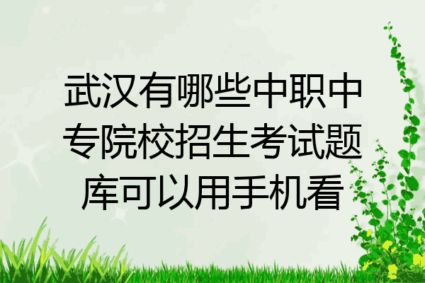 武汉有哪些中职中专院校招生考试题库可以用手机看