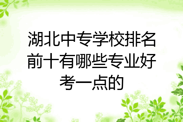 湖北中专学校排名前十有哪些专业好考一点的