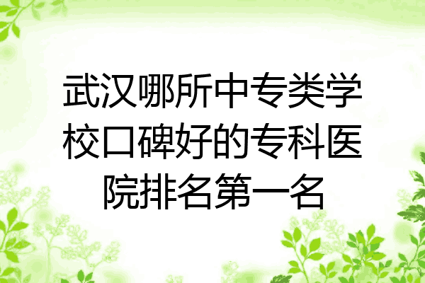武汉哪所中专类学校口碑好的专科医院排名第一名