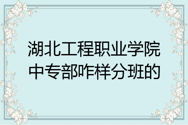 湖北工程职业学院中专部咋样分班的