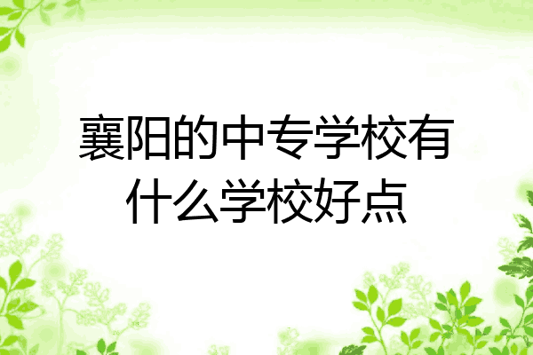 襄阳的中专学校有什么学校好点